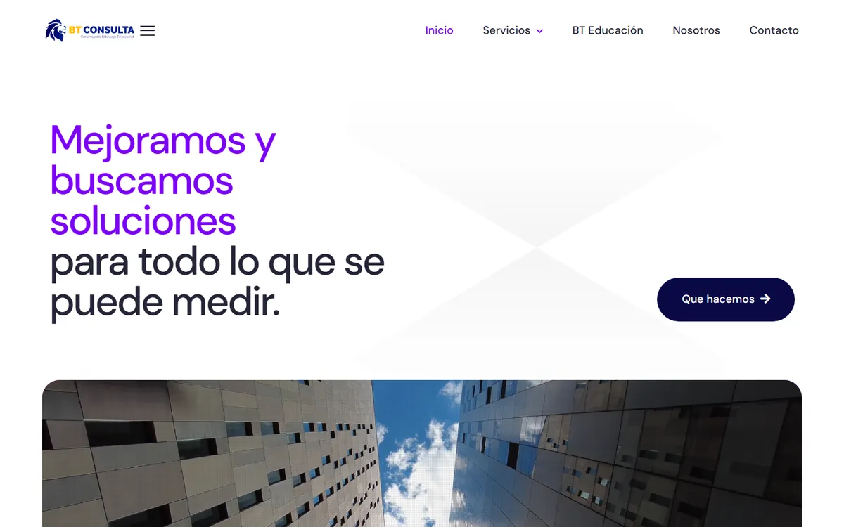 Sitio web de BT Consulta diseñado por Kreativo