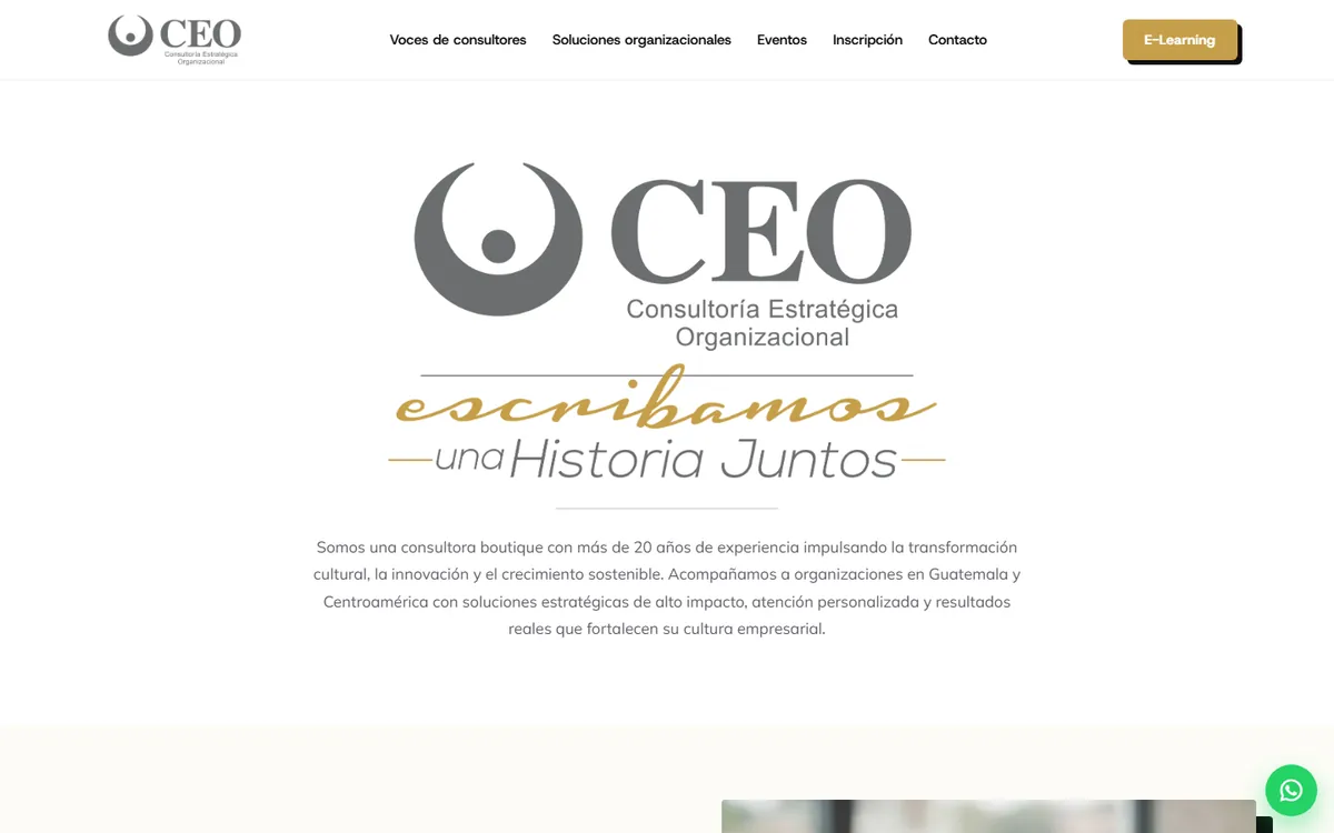 Sitio web de CEO Consultoría Estratégica diseñado por Kreativo