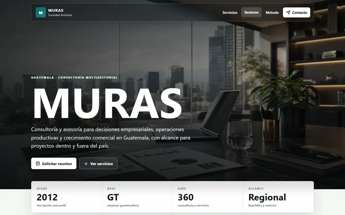 Sitio web de Muras diseñado por Kreativo