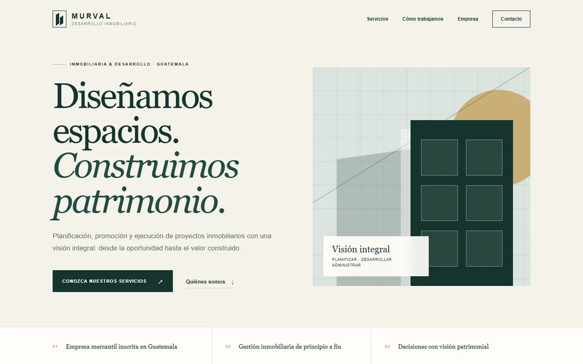 Sitio web de Murval diseñado por Kreativo